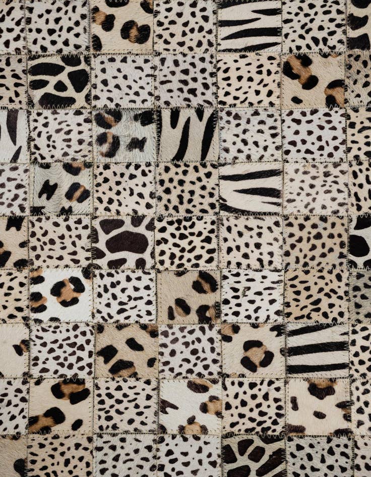 Detail image of 5' 1 x 8' Cowhide Leather Rug