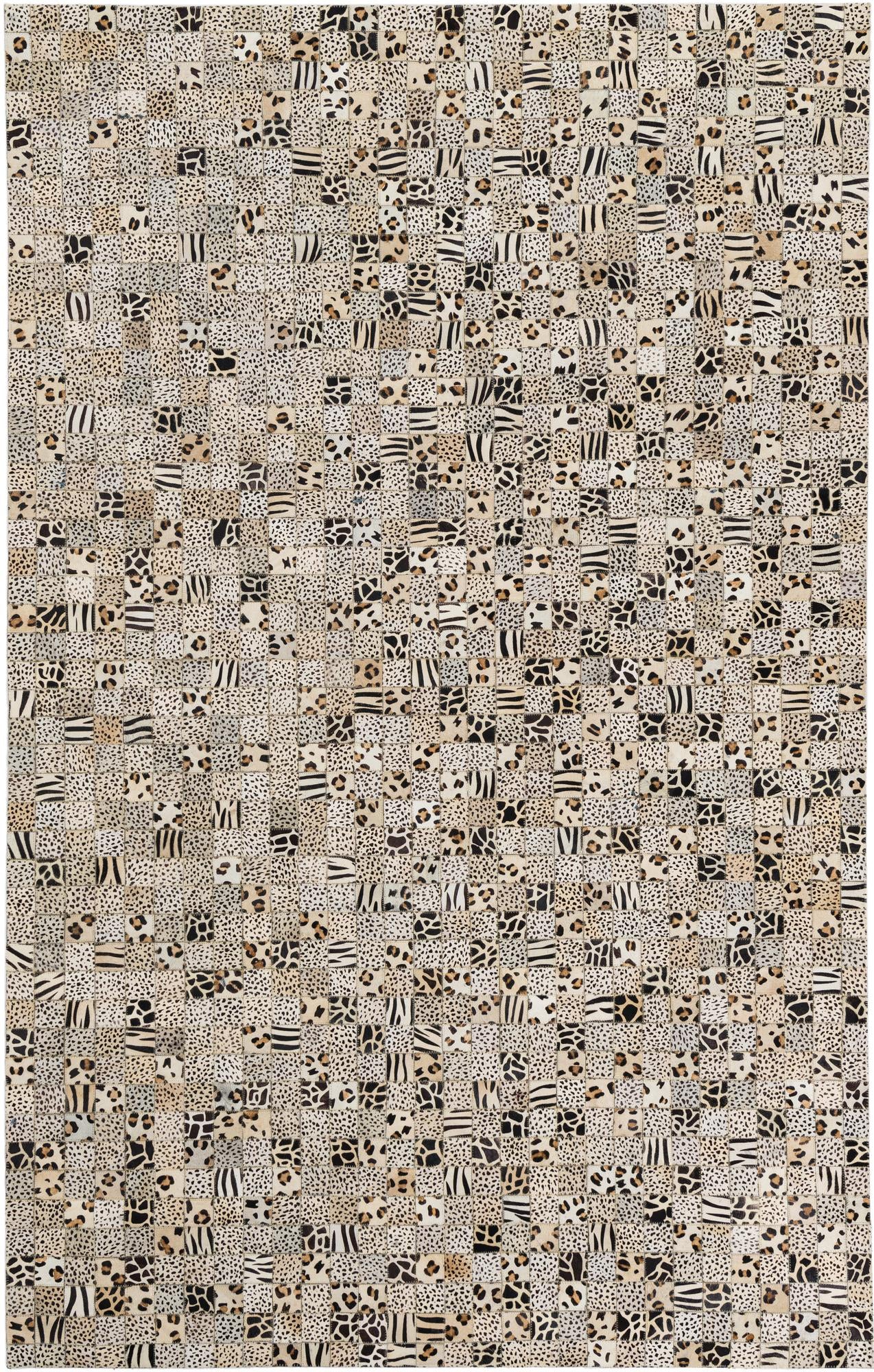 5' 1 x 8' Cowhide Leather Rug