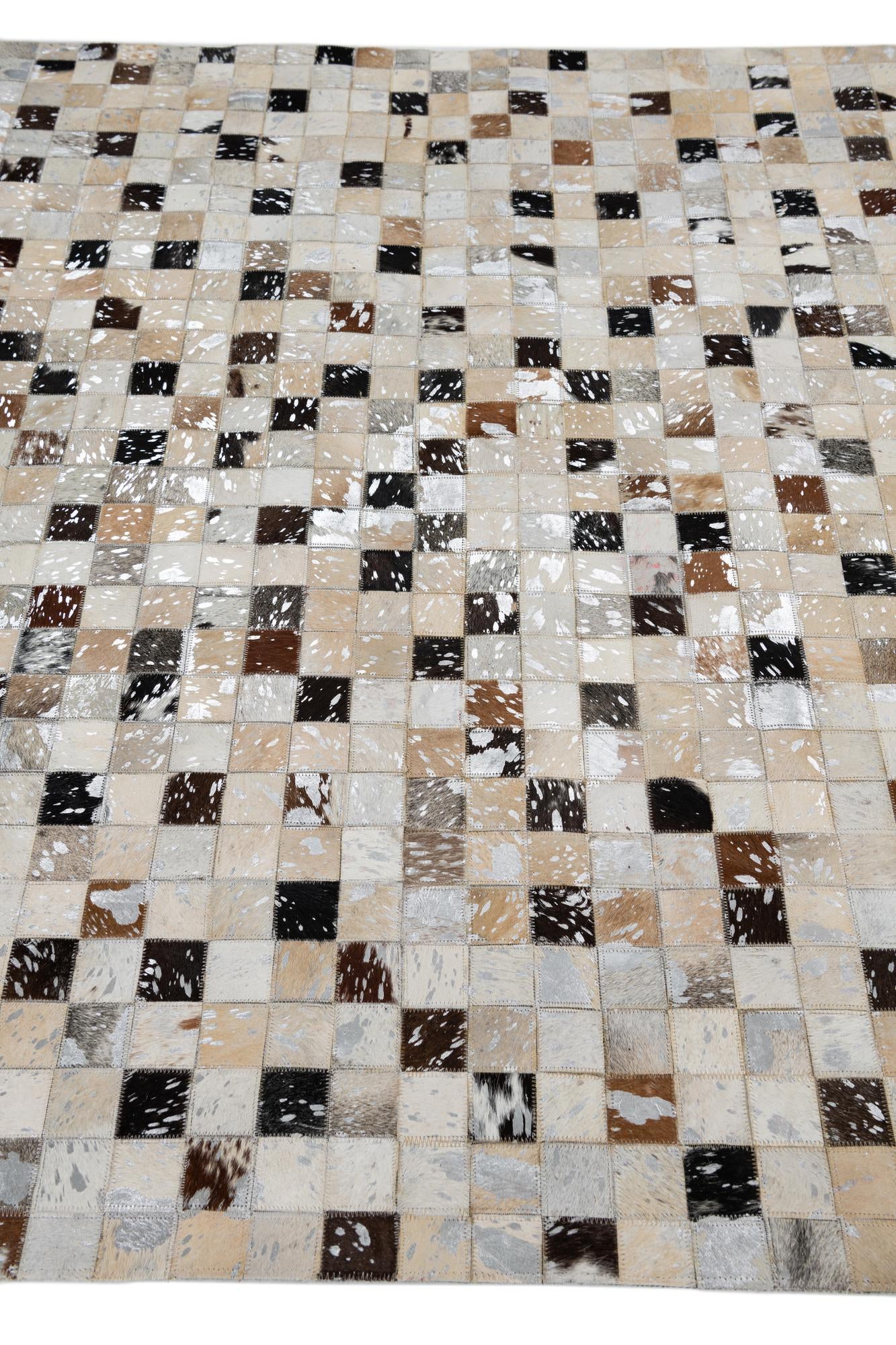 5' 1 x 8' 1 Cowhide Leather Rug