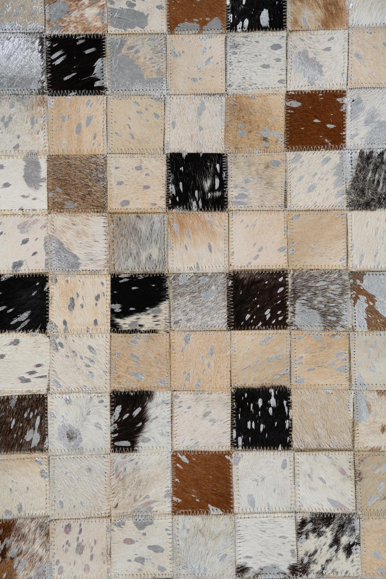 5' 1 x 8' 1 Cowhide Leather Rug