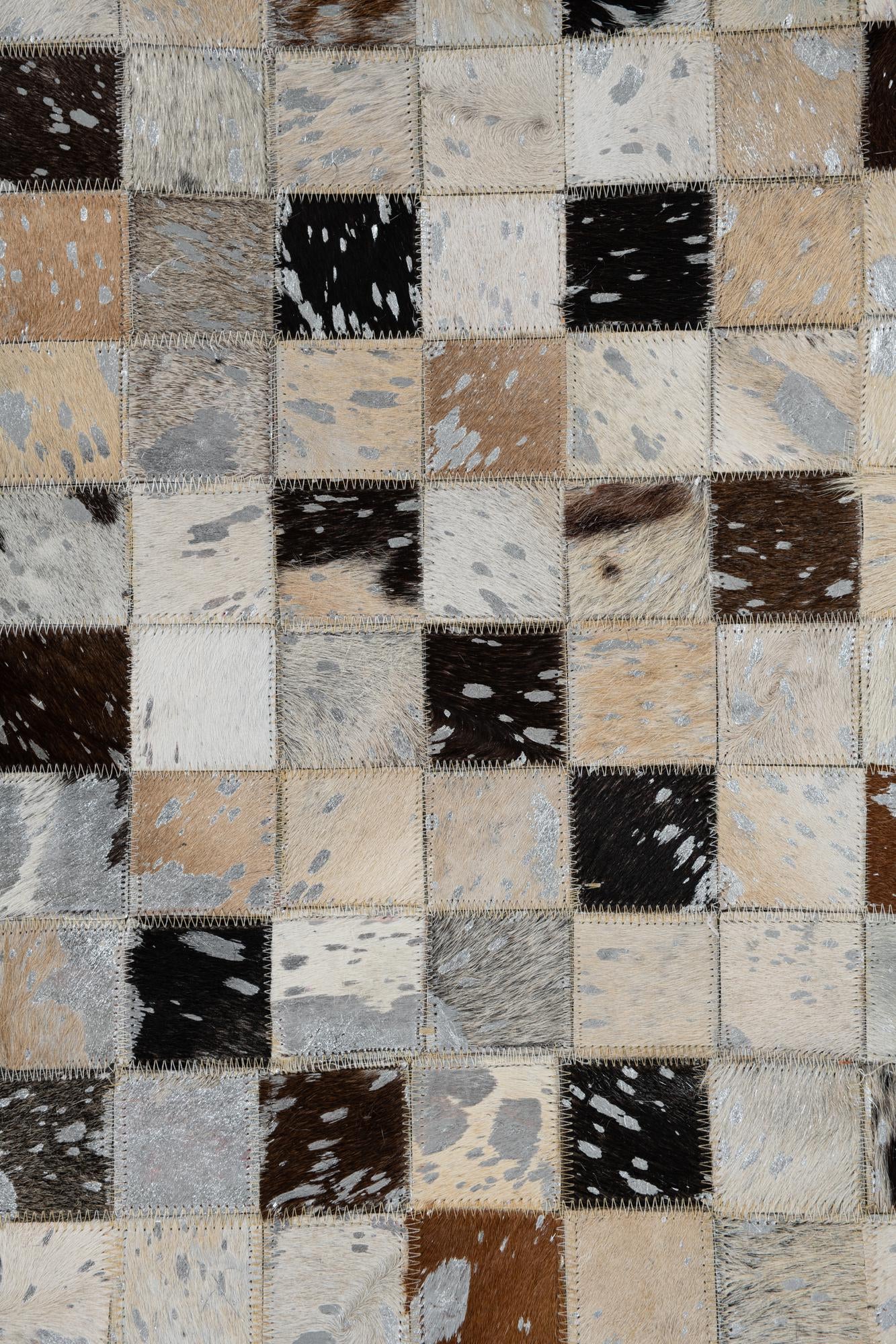 5' 1 x 8' 1 Cowhide Leather Rug
