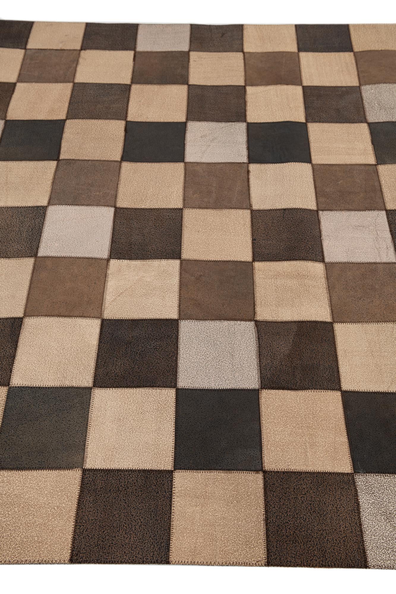 5' x 7' 10 Cowhide Leather Rug
