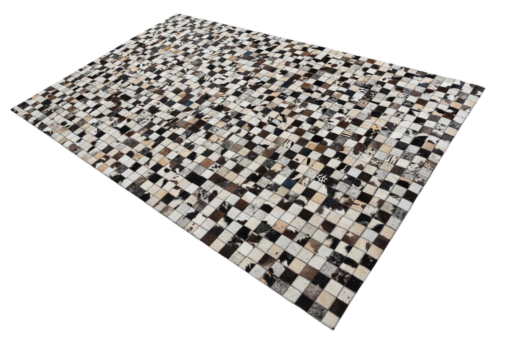 5' x 8' Cowhide Leather Rug