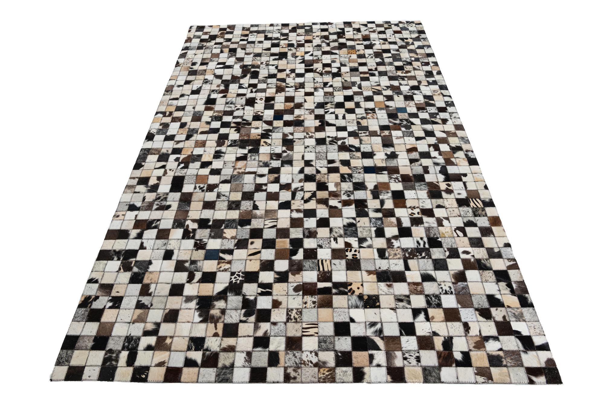 5' x 8' Cowhide Leather Rug