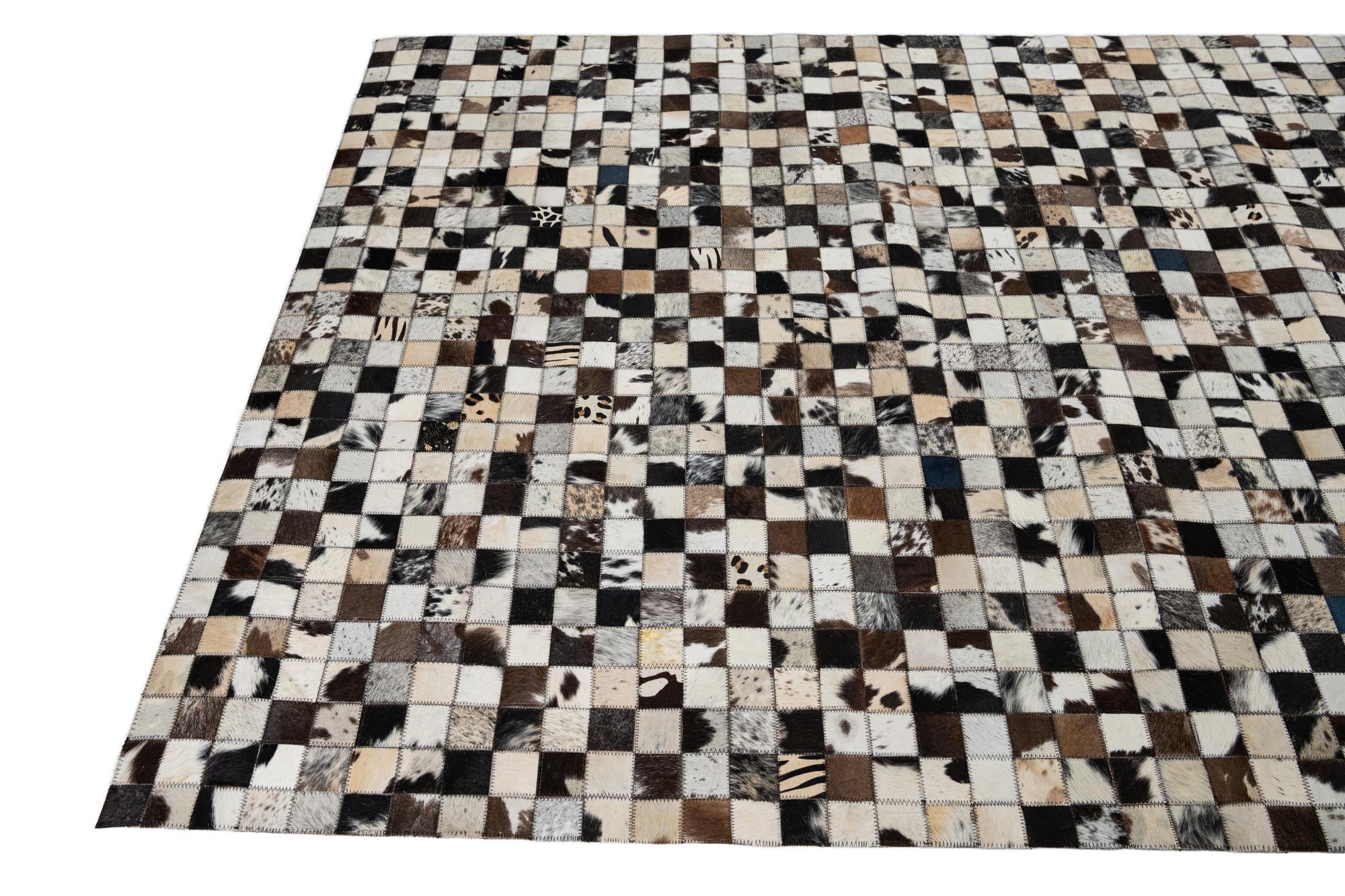 5' x 8' Cowhide Leather Rug