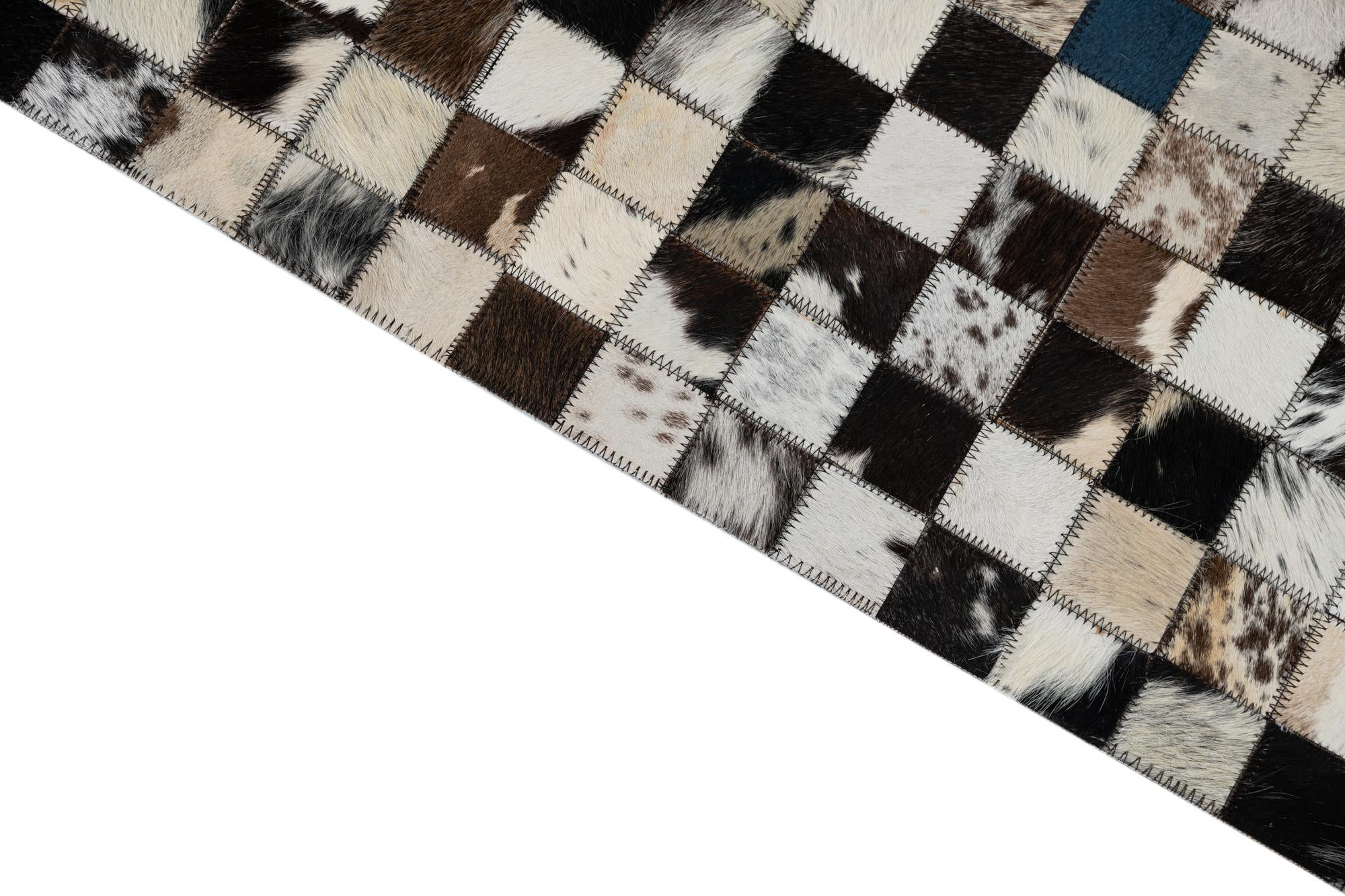 5' x 8' Cowhide Leather Rug