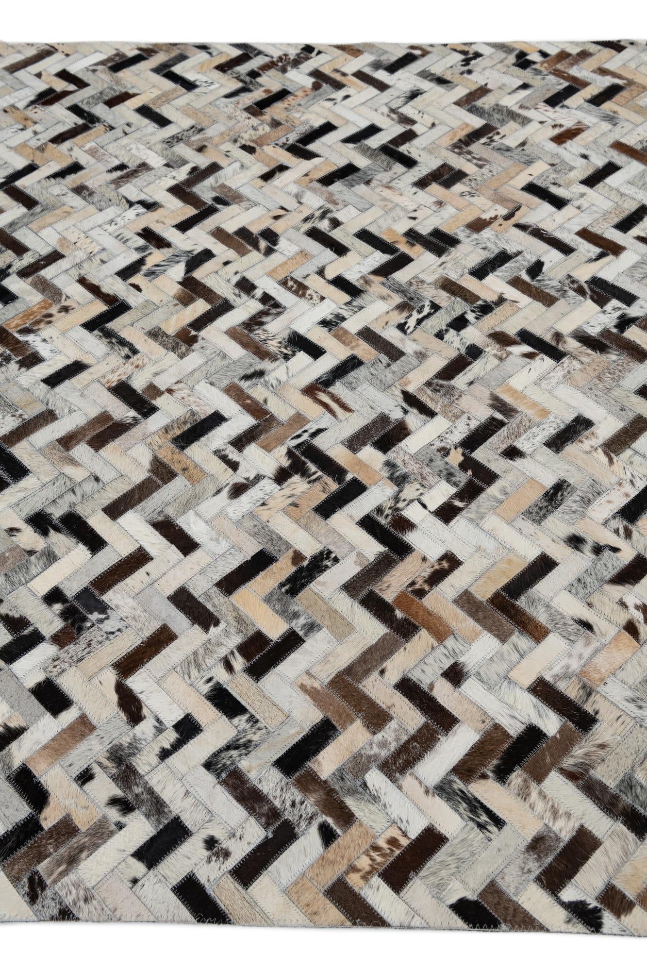 5' x 7' 7 Cowhide Leather Rug