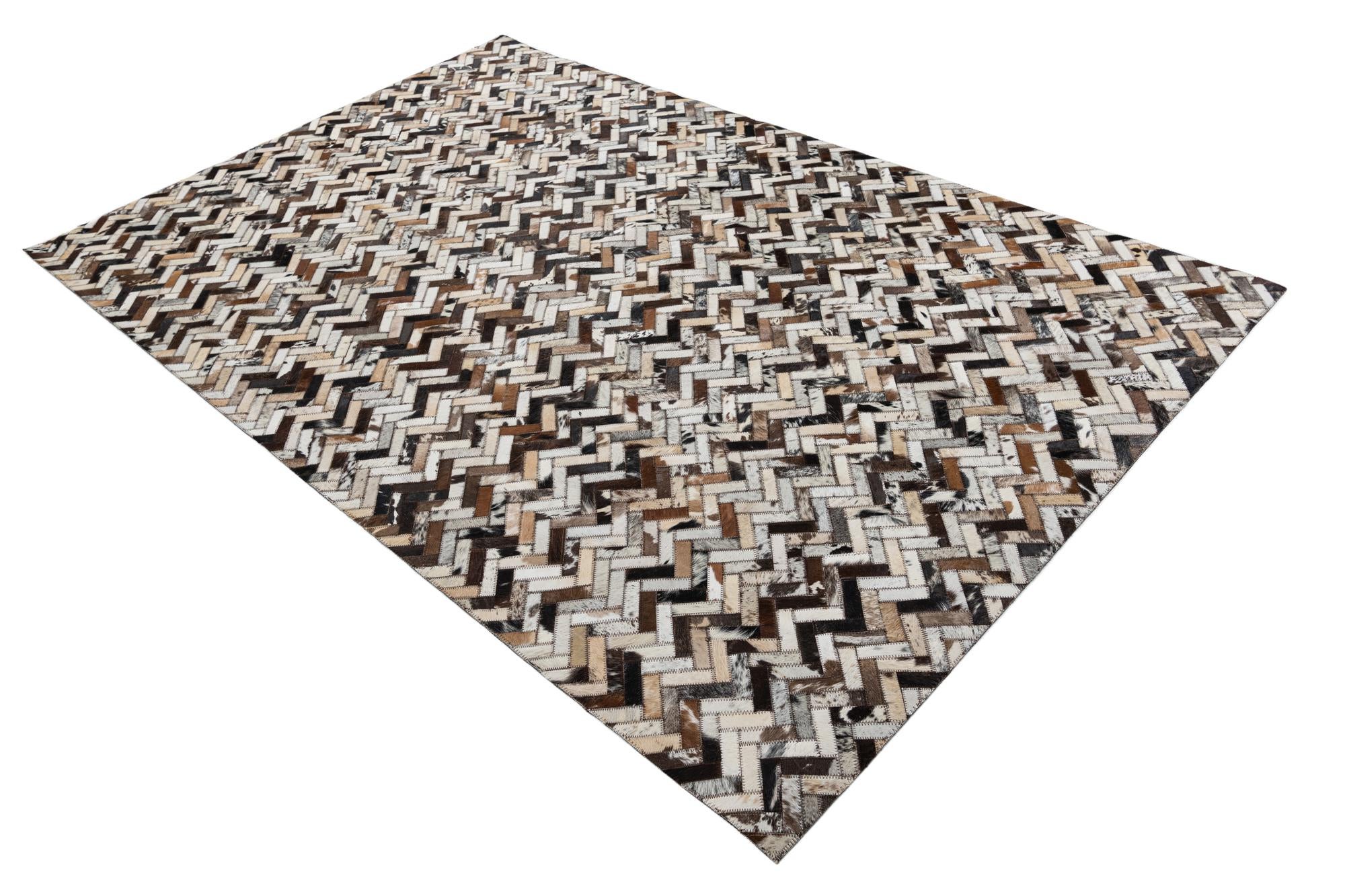 5' x 7' 10 Cowhide Leather Rug