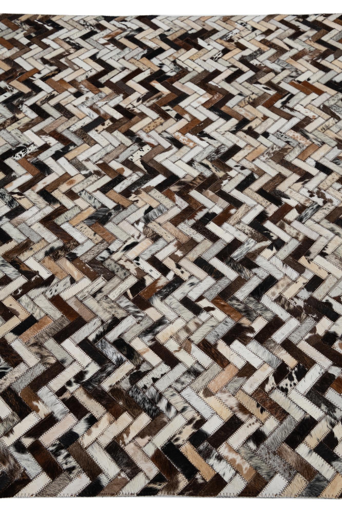 5' x 7' 10 Cowhide Leather Rug