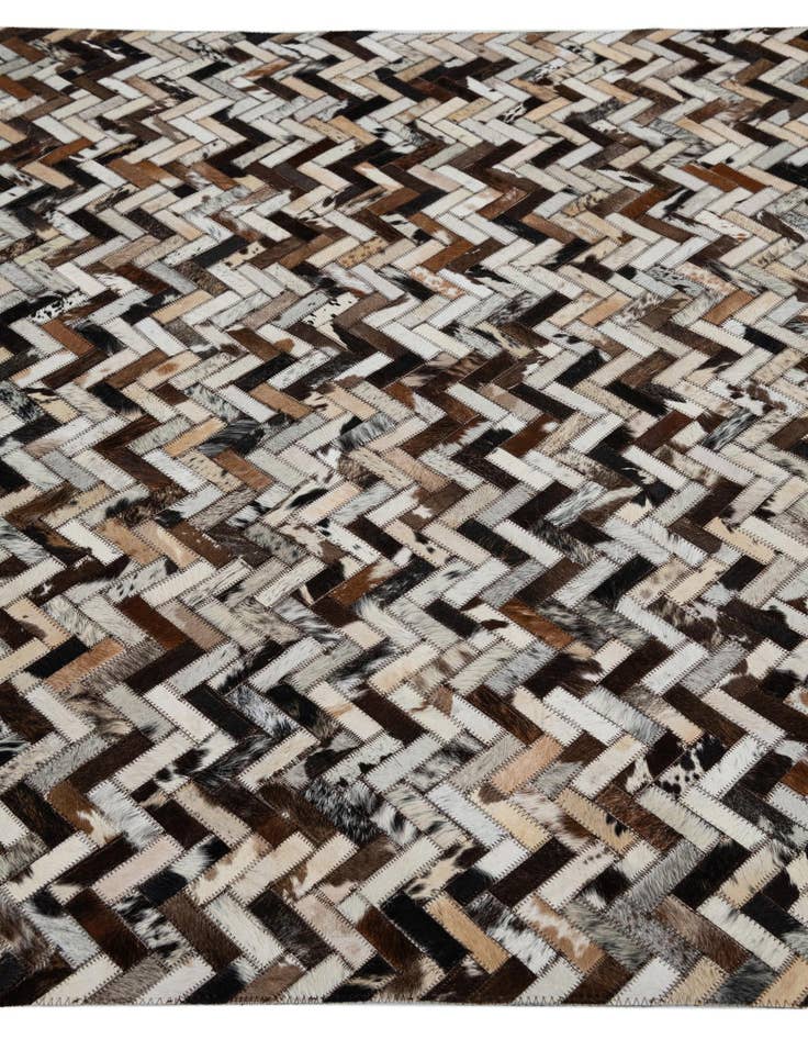 Detail image of 5' x 7' 10 Cowhide Leather Rug