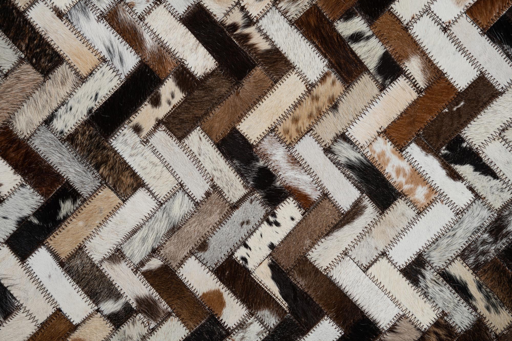 5' x 7' 10 Cowhide Leather Rug