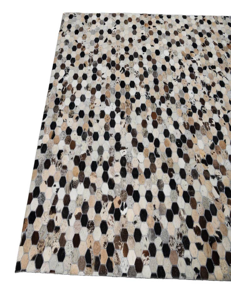 Detail image of 5' 1 x 8' Cowhide Leather Rug