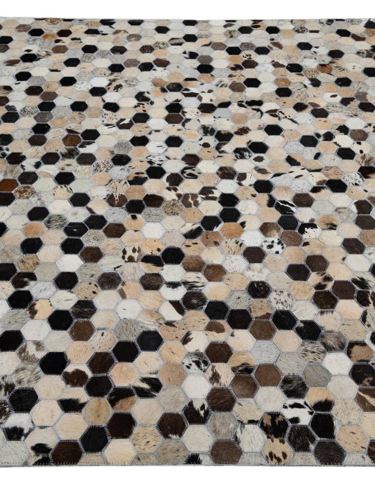 Detail image of 5' 1 x 8' Cowhide Leather Rug