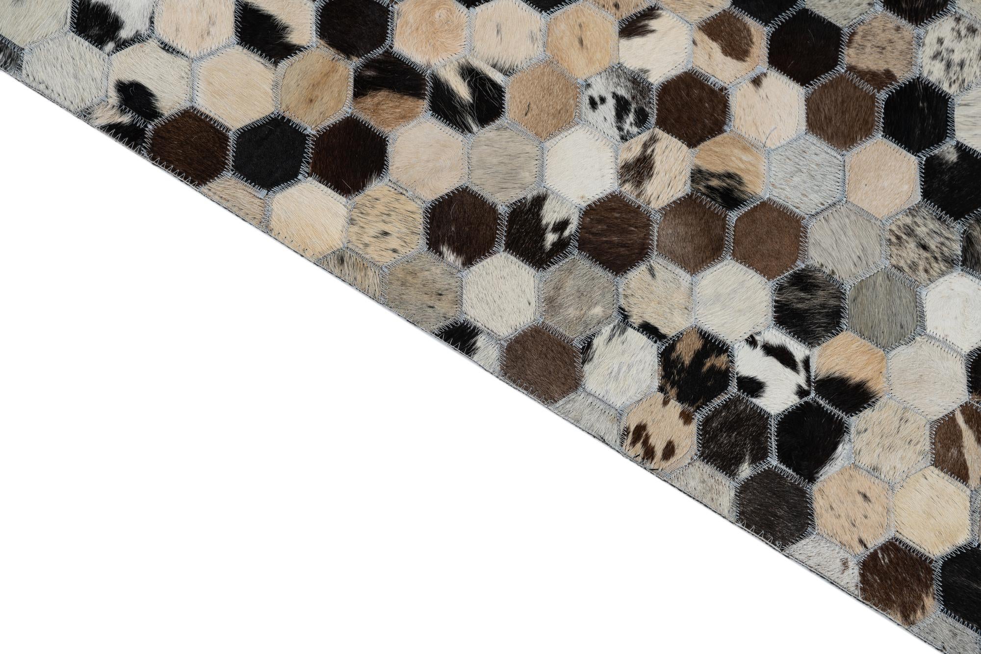 5' 1 x 8' Cowhide Leather Rug