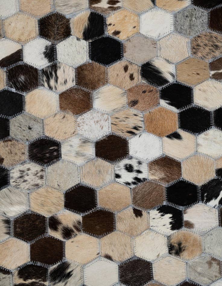 Detail image of 5' 1 x 8' Cowhide Leather Rug