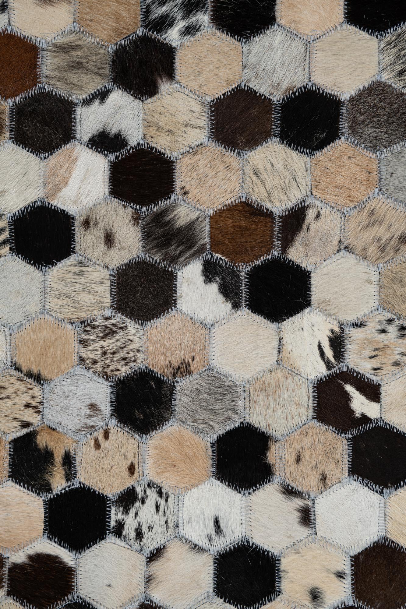 5' 1 x 8' Cowhide Leather Rug