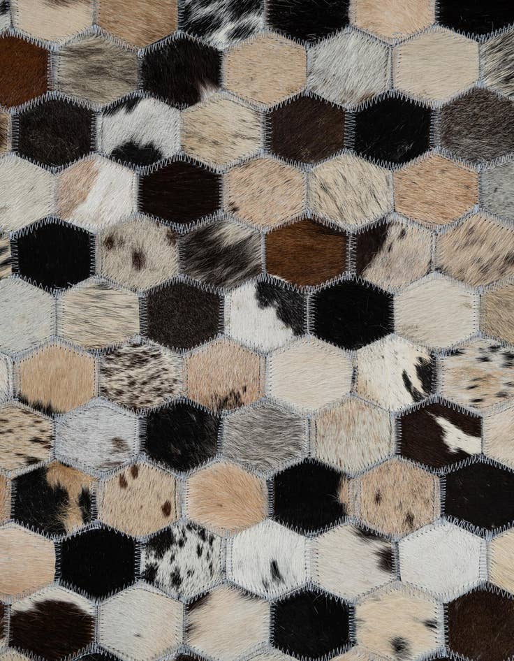 Detail image of 5' 1 x 8' Cowhide Leather Rug