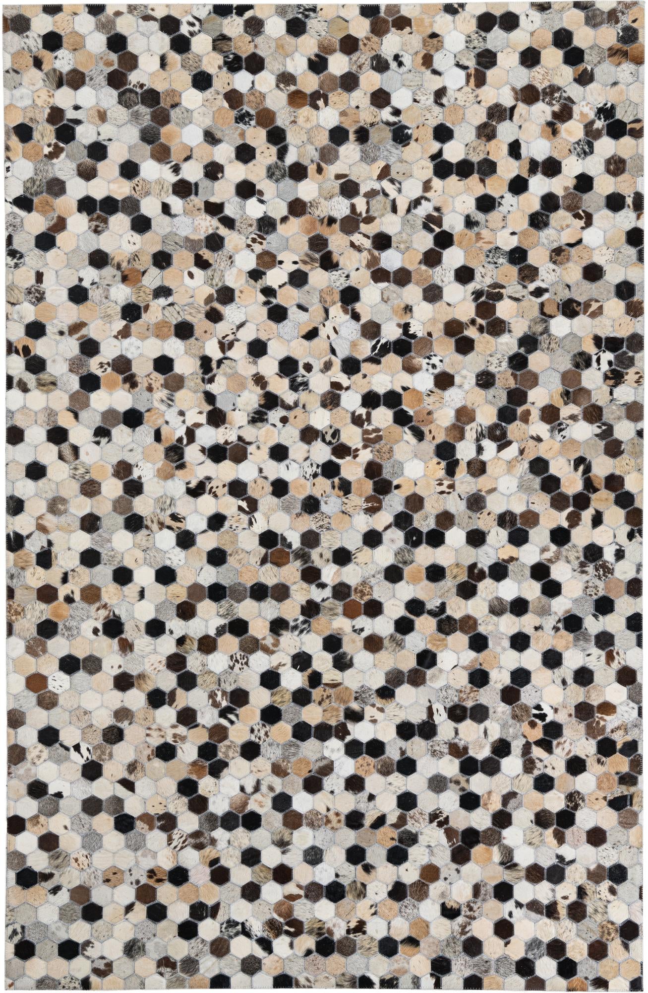 5' 1 x 8' Cowhide Leather Rug