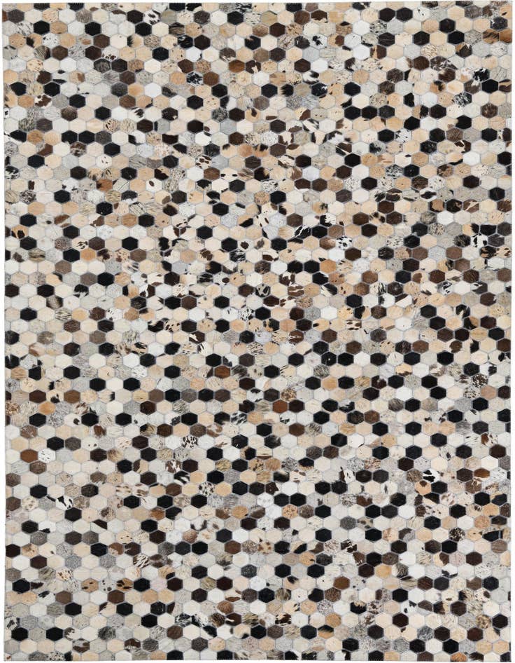 Detail image of 5' 1 x 8' Cowhide Leather Rug