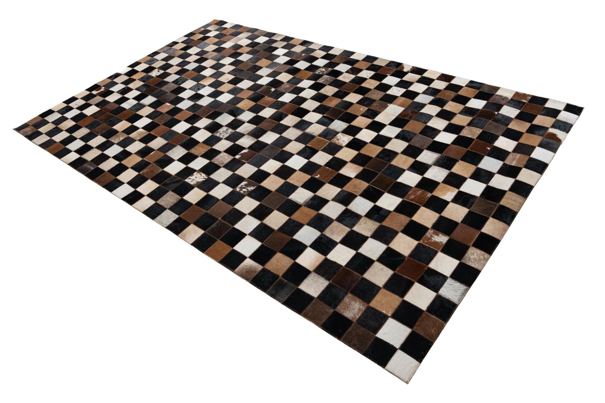 5' x 8' Cowhide Leather Rug