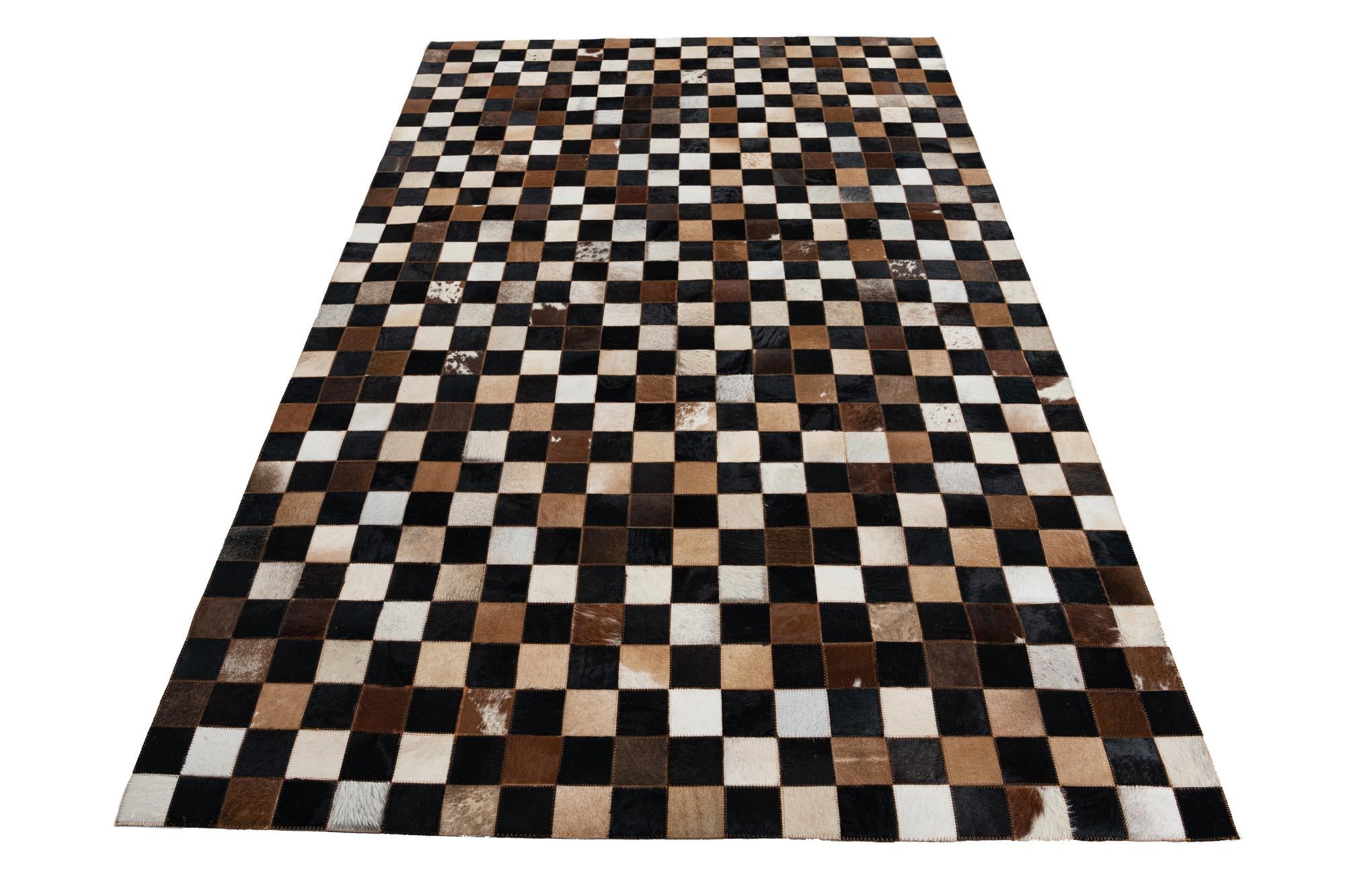 5' x 8' Cowhide Leather Rug