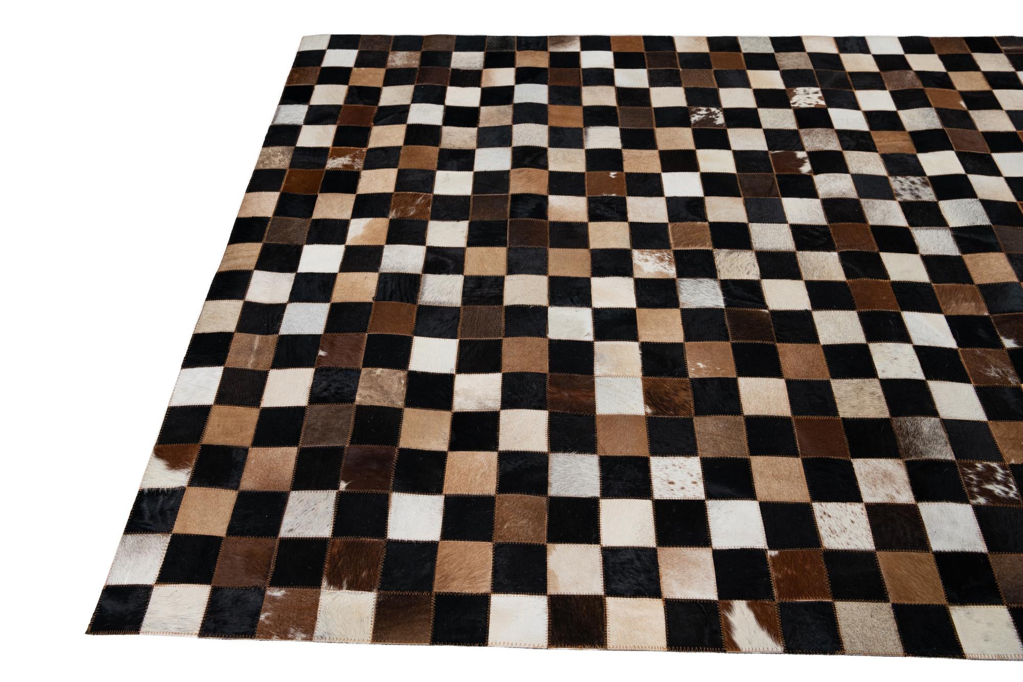 5' x 8' Cowhide Leather Rug