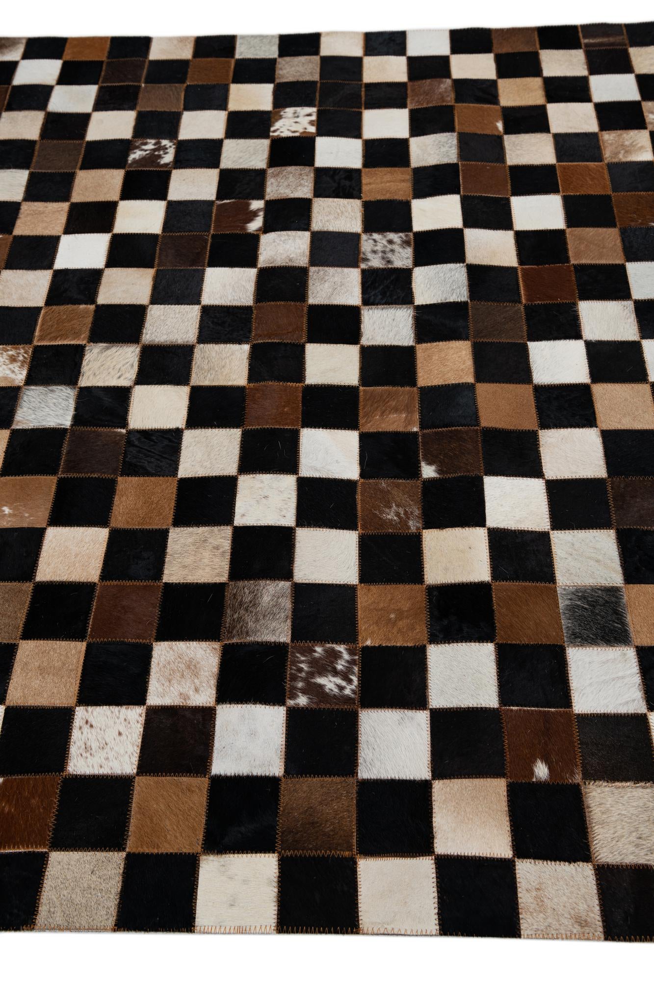 5' x 8' Cowhide Leather Rug