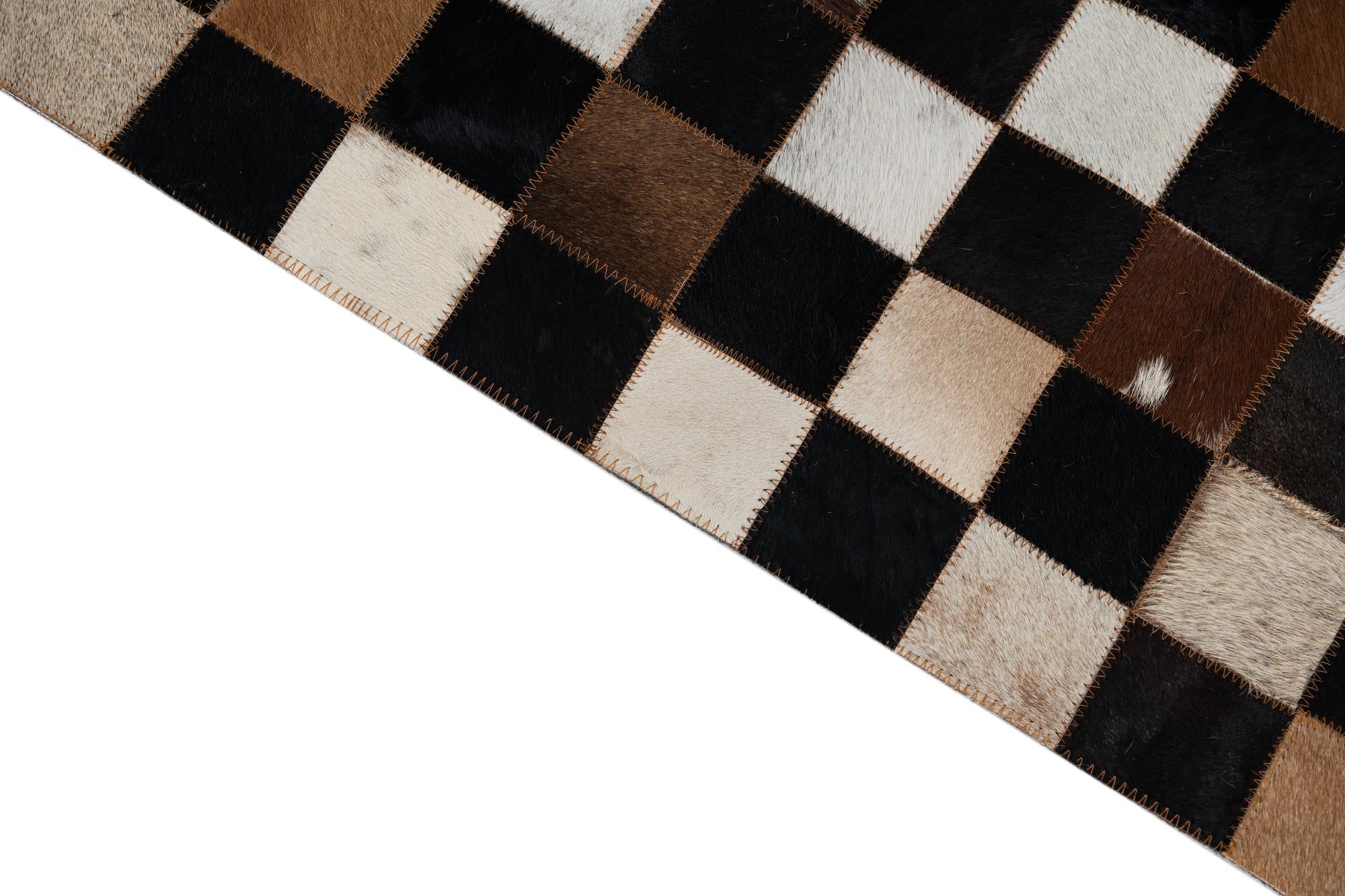 5' x 8' Cowhide Leather Rug