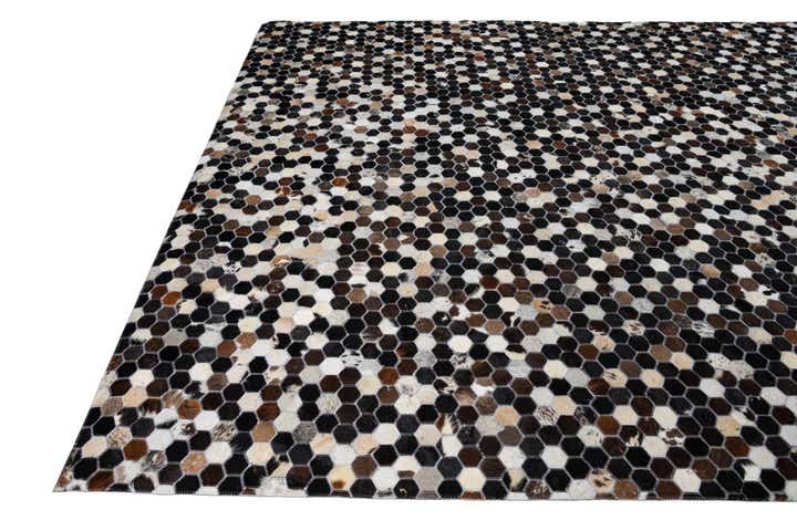 8' x 9' 10 Cowhide Leather Rug