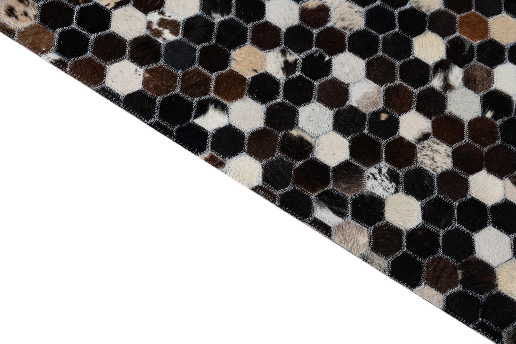 8' x 9' 10 Cowhide Leather Rug