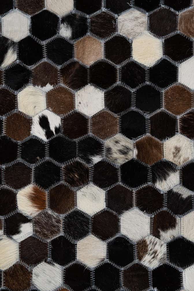 8' x 9' 10 Cowhide Leather Rug