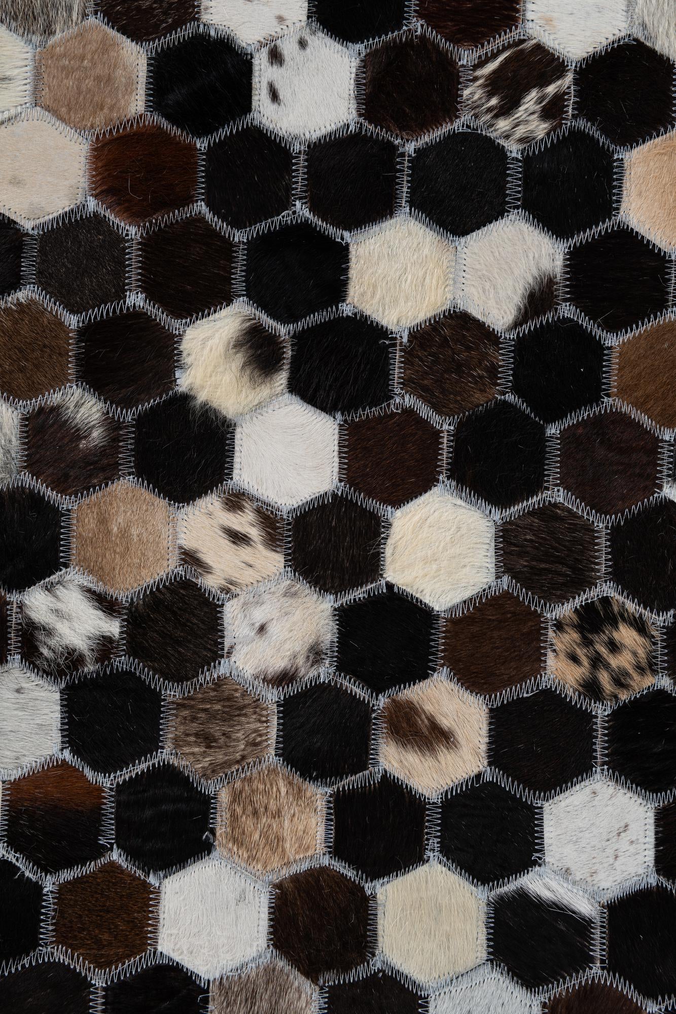 8' x 9' 10 Cowhide Leather Rug