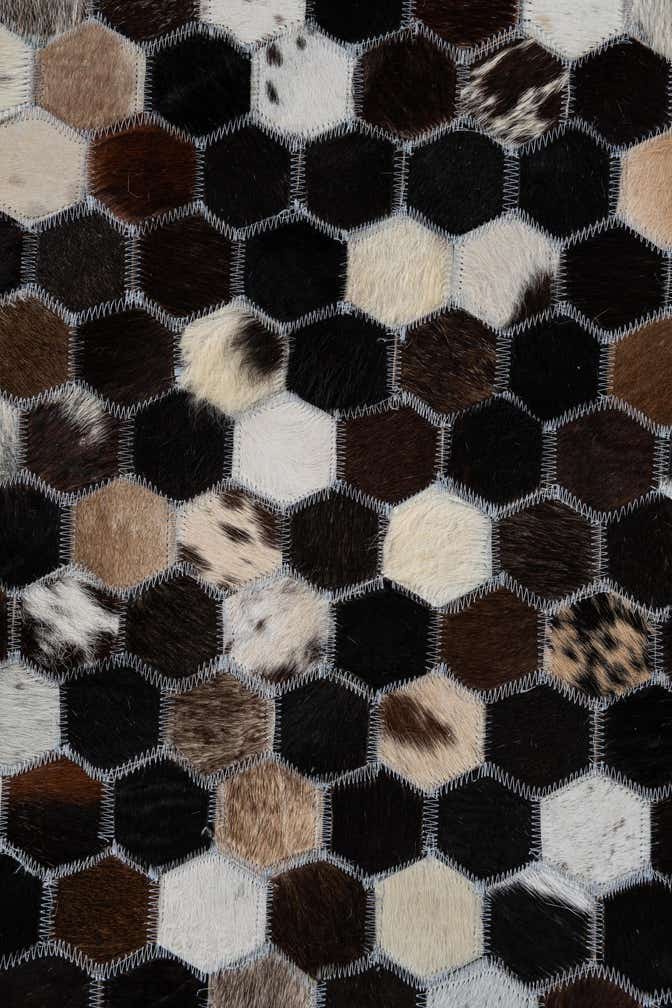 8' x 9' 10 Cowhide Leather Rug