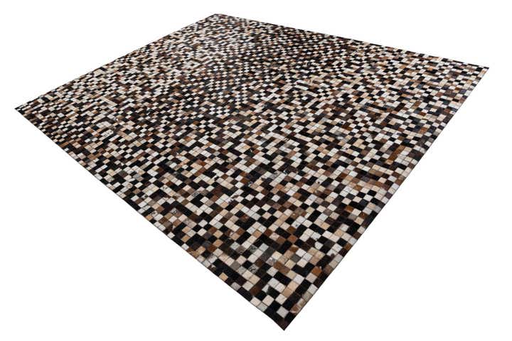 8' x 9' 10 Cowhide Leather Rug