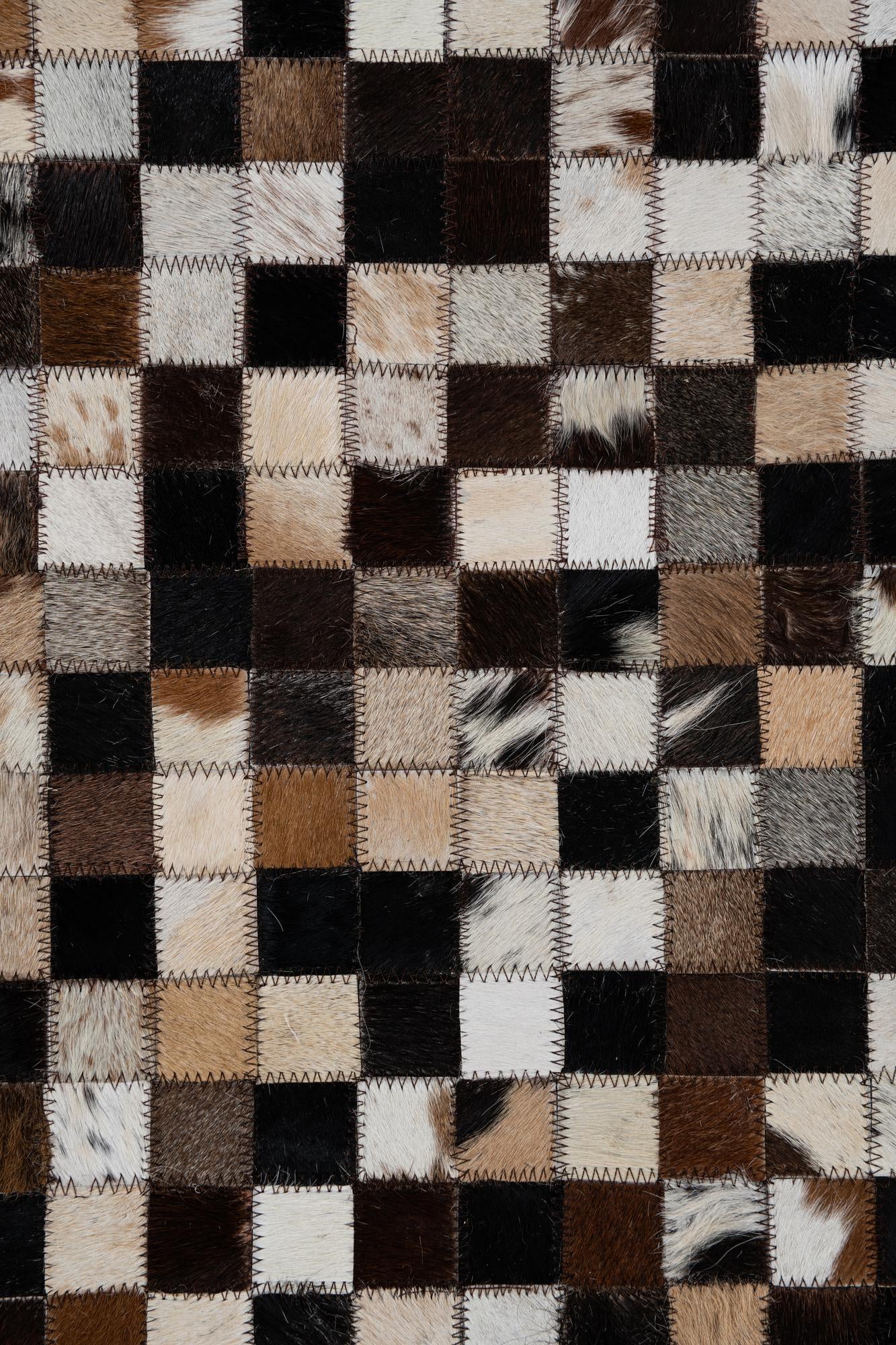 8' 1 x 10' Cowhide Leather Rug