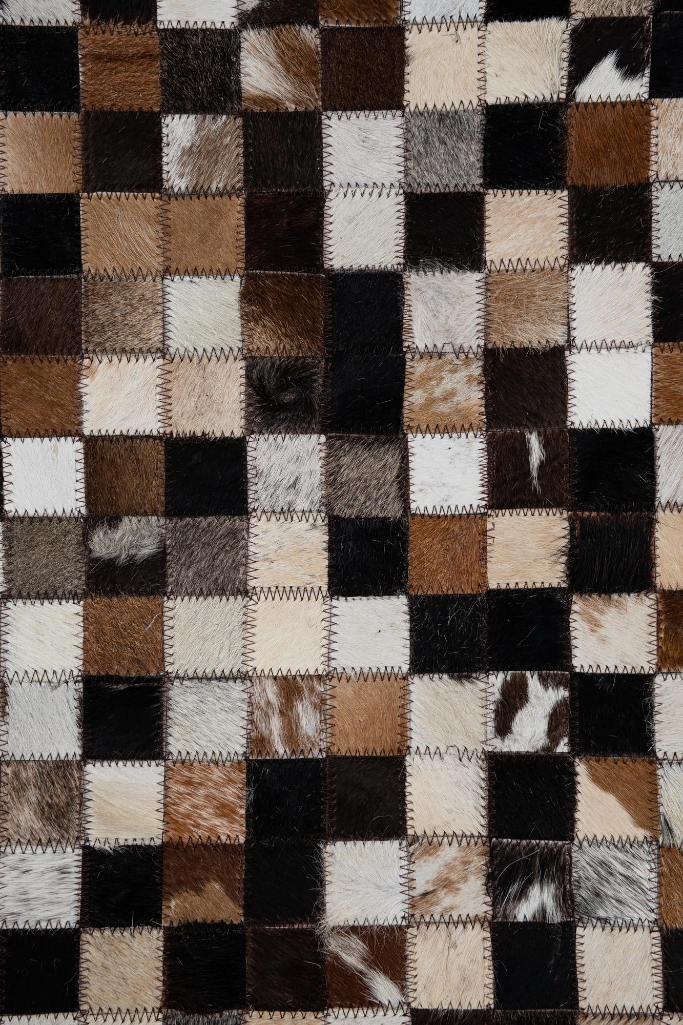 8' 1 x 10' Cowhide Leather Rug
