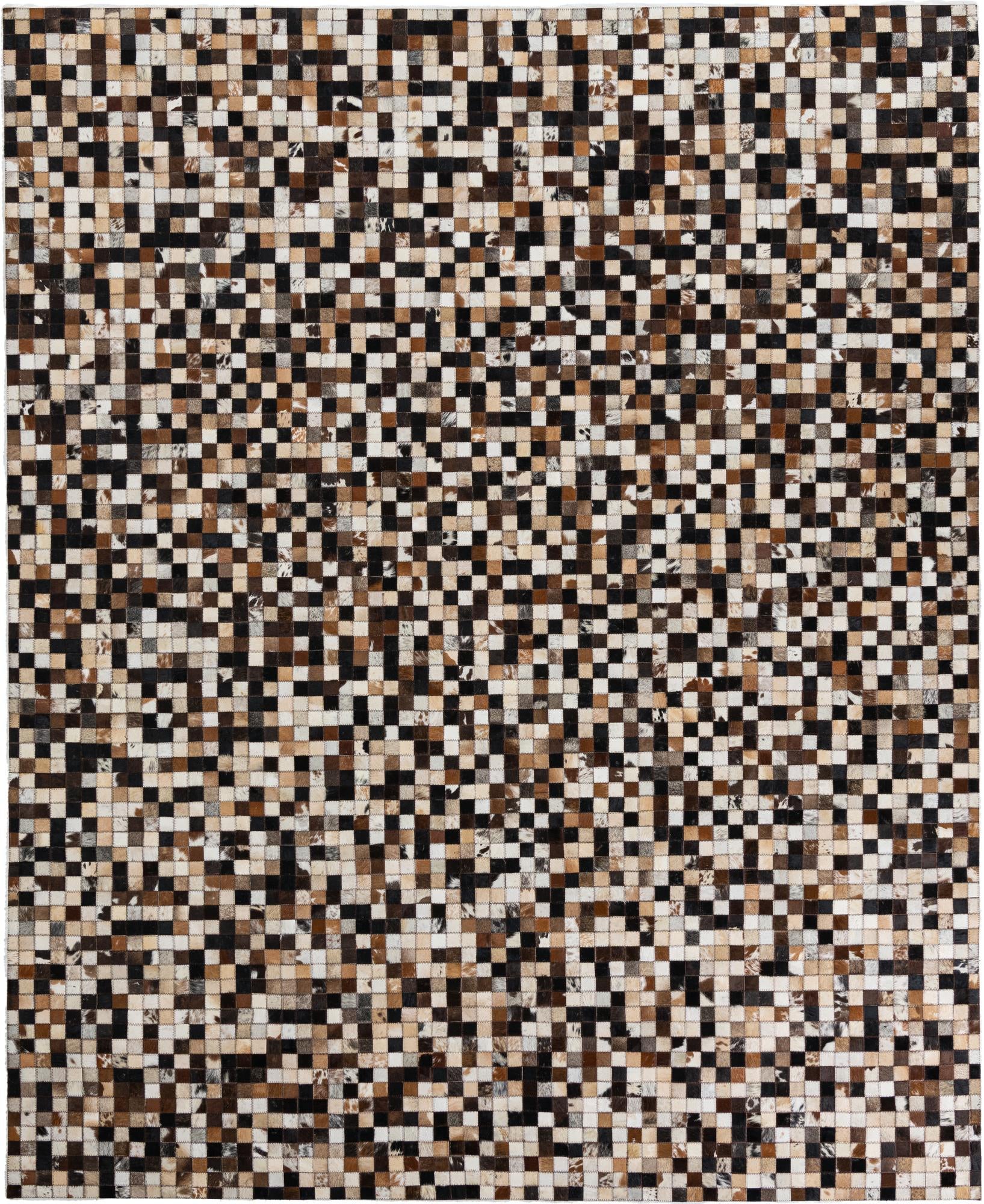 8' 1 x 10' Cowhide Leather Rug