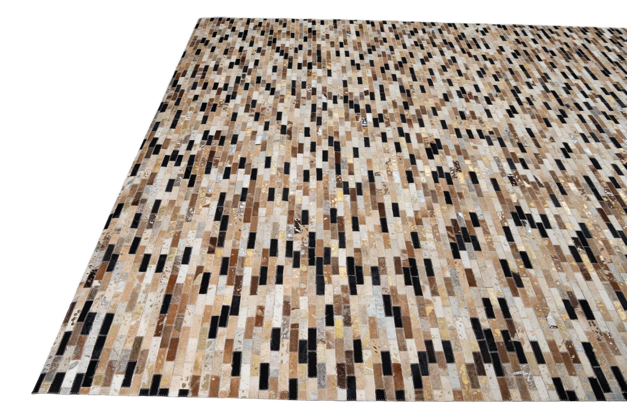 8' x 10' Cowhide Leather Rug