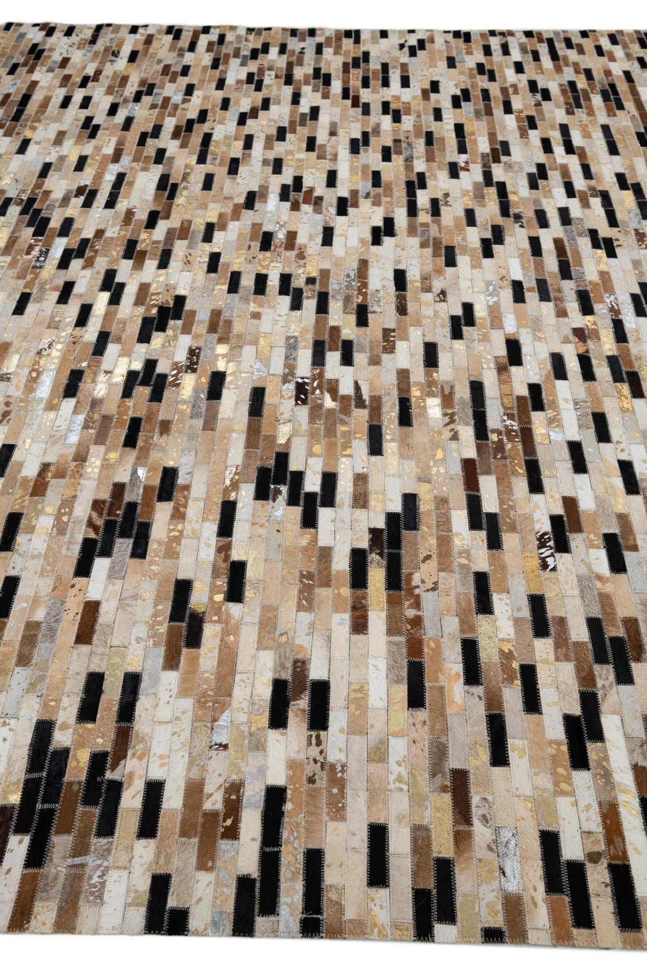 8' x 10' Cowhide Leather Rug