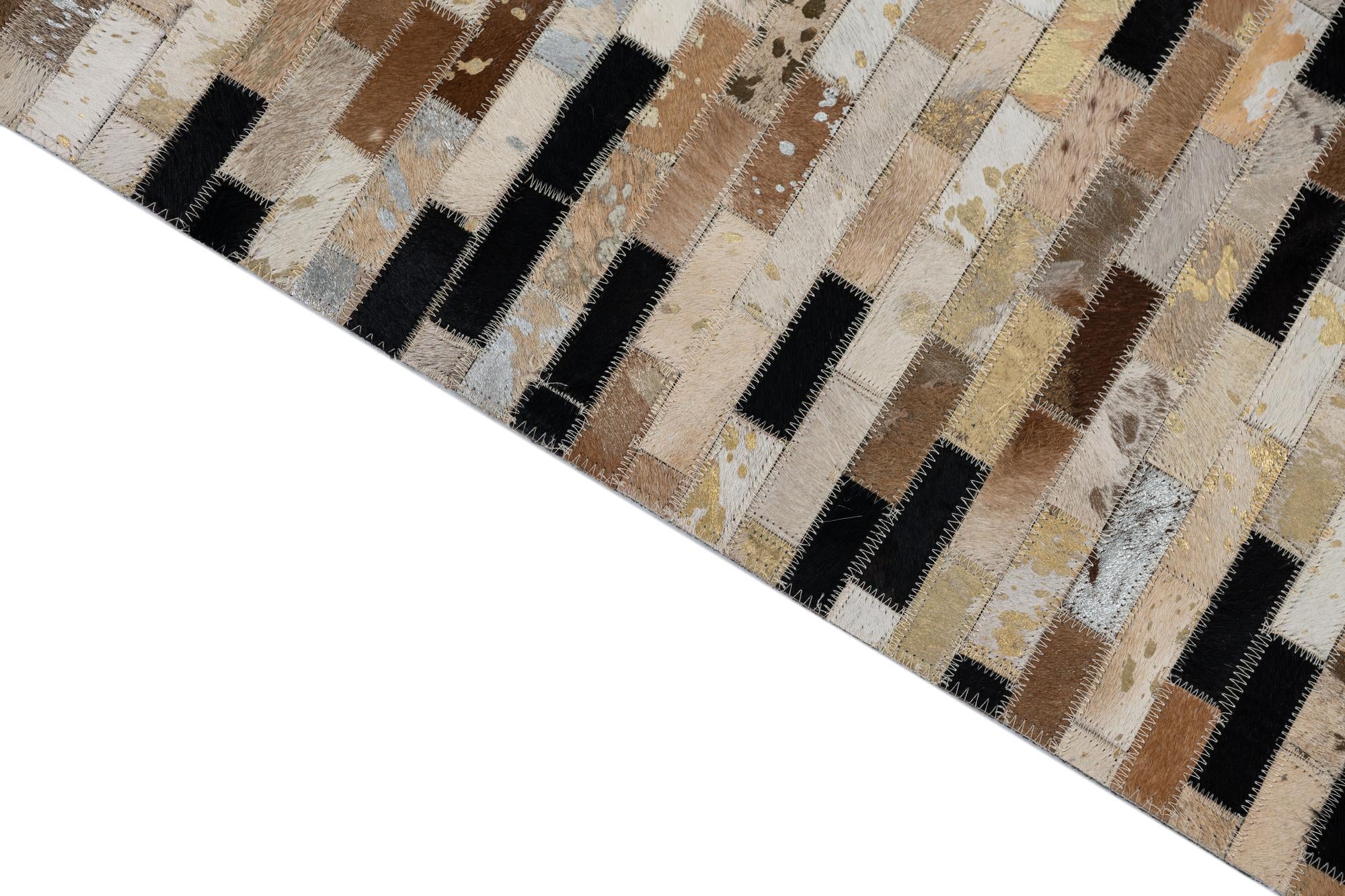8' x 10' Cowhide Leather Rug