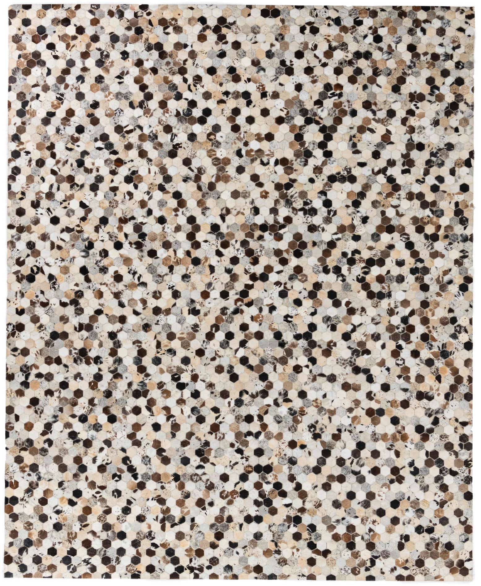 8' 1 x 10' Cowhide Leather Rug