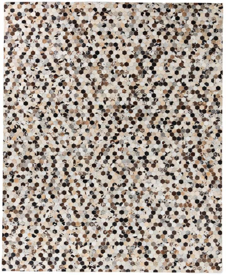 8' 1 x 10' Cowhide Leather Rug