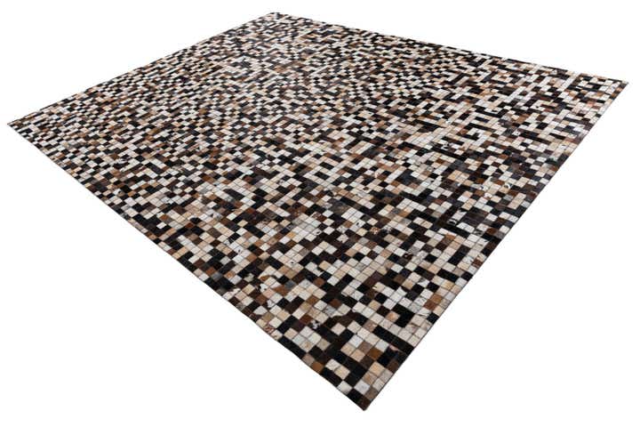8' 1 x 9' 10 Cowhide Leather Rug