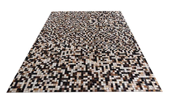 8' 1 x 9' 10 Cowhide Leather Rug