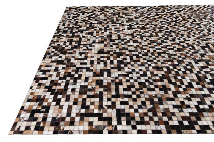 8' 1 x 9' 10 Cowhide Leather Rug