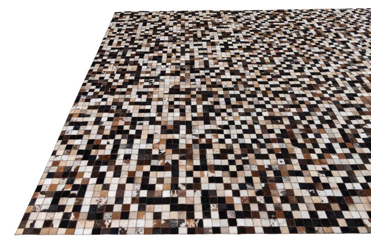 Detail image of 8' 1 x 9' 10 Cowhide Leather Rug