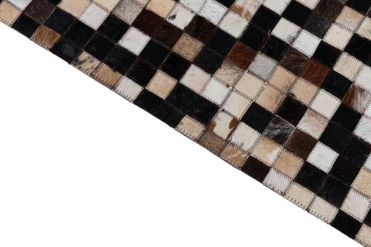 Detail image of 8' 1 x 9' 10 Cowhide Leather Rug