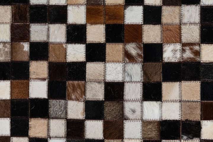 8' 1 x 9' 10 Cowhide Leather Rug
