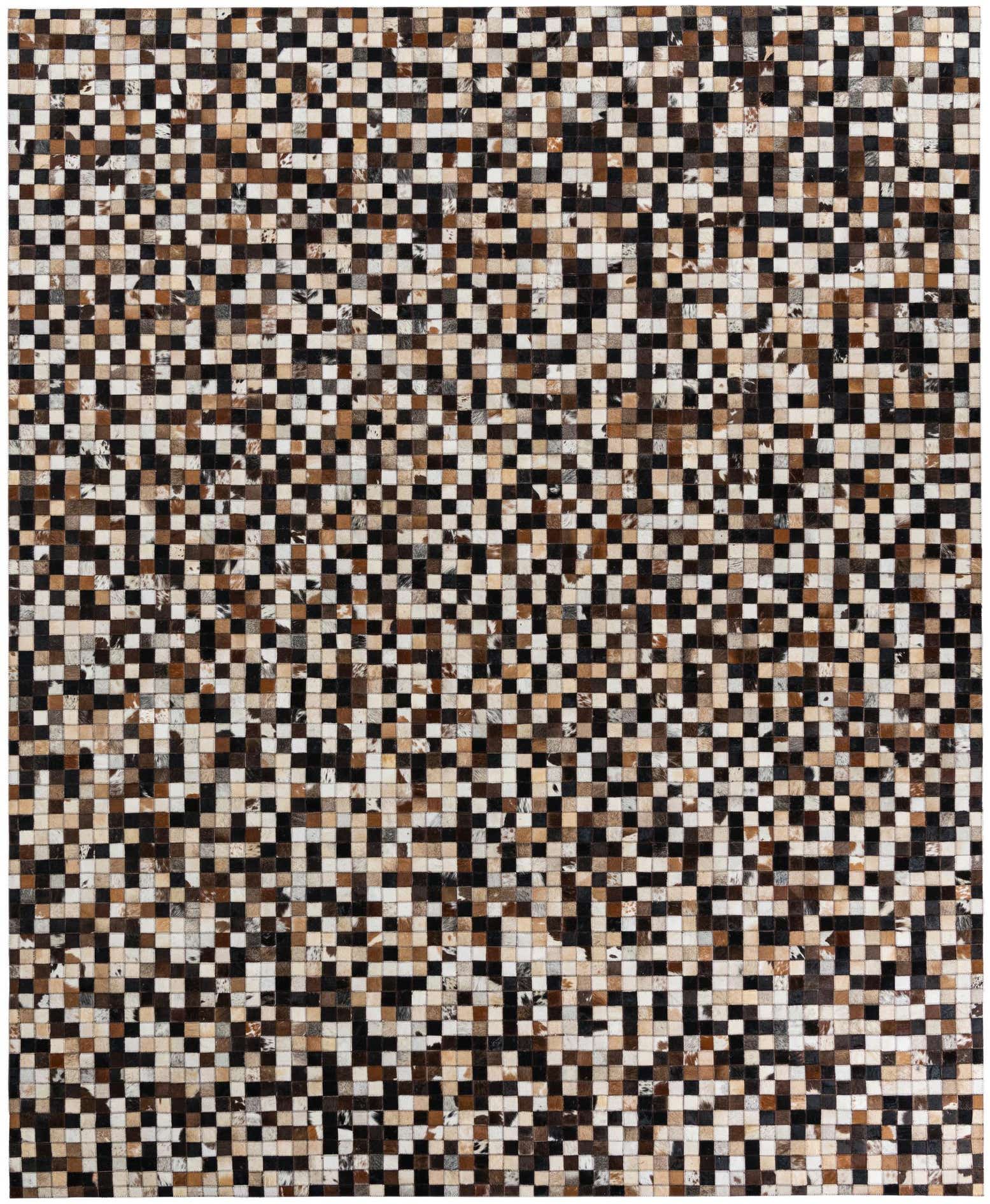 8' 1 x 9' 10 Cowhide Leather Rug