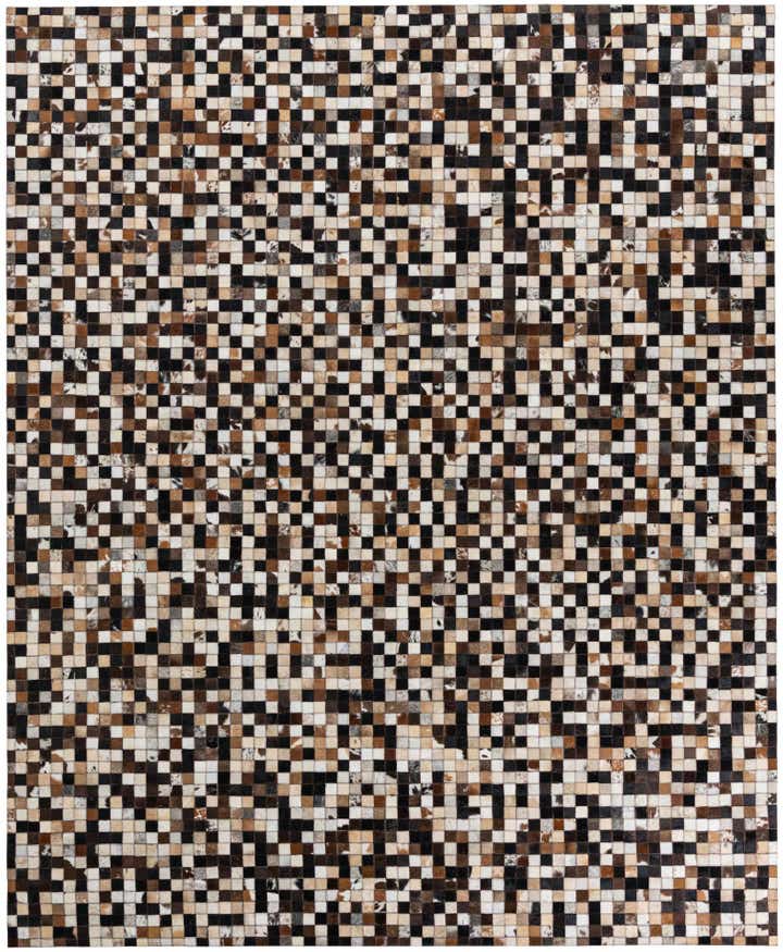 8' 1 x 9' 10 Cowhide Leather Rug